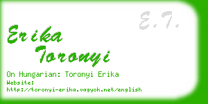 erika toronyi business card